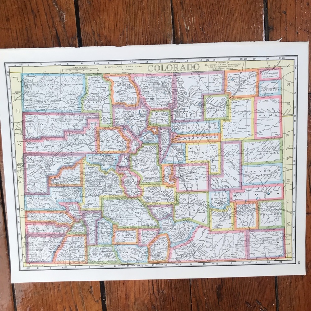 1941 Map Colorado/Connecticut